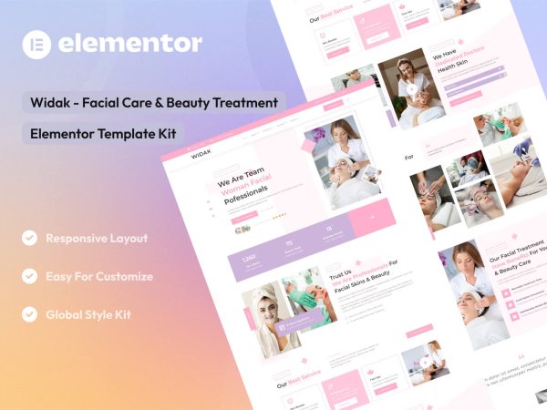 Widak - Facial Care & Beauty Treatment Elementor Pro Template Kit